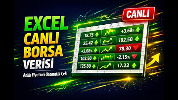EXCEL CANLI BORSA VERİSİ | Anlık Fiyatları Otomatik Çek