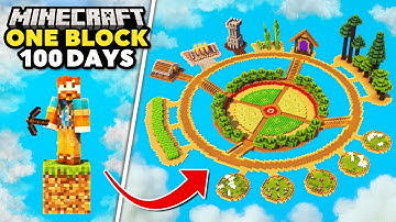 I Survived 100 Days on ONE BLOCK in Minecraft Hardcore