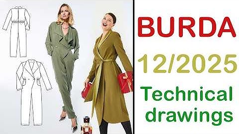 Burda 12/2025 Technical drawings. Burda Style 12/2025