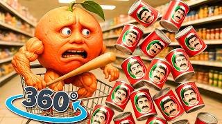 360° Video U Din Din Din x Tung Tung Tung Sahur and Ballerina Cappucina in the Supermarket Animation