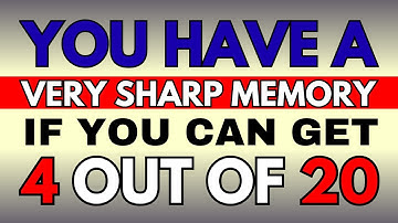 If You Can Score 5 Out Of 20 You Have A Sharp Mind And Memory! Its MUCH HARDER Than You THINK!