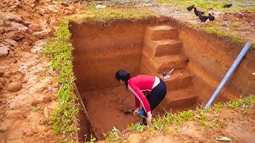 She Built a Hidden Underground Bunker All By Herself…A Full Bunker From Scratch! @HappyFarm-x2q