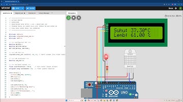 Tutorial Arduino Membuat Indikator Suhu dan Kelembaban DHT22 + LCD + LED #wokwi #arduino #project