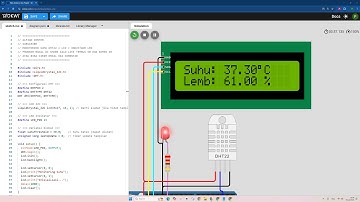 Tutorial Arduino Membuat Indikator Suhu dan Kelembaban DHT22 + LCD + LED #wokwi #arduino #project