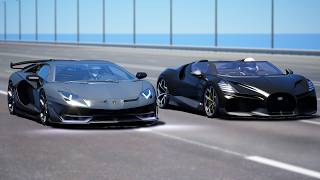 1,000KMH!!! Lamborghini Aventador SVJ vs Bugatti Mistral | DRAG & TRACK RACE