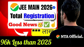 Good News🔥💀😍|Low Registration In JEE Main 2026✅|Total Registration In JEE Main 2026 #jee