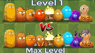 All NUT & DEF Plants Level 1 vs Max Level - Who Will Win? - Pvz2 Plant vs Plant