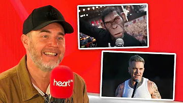 Gary Barlow reacts to Robbie William's new biopic film