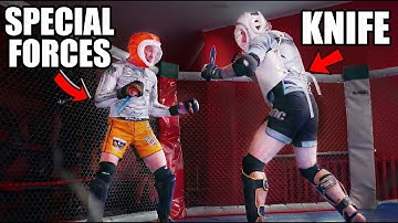 8 Martial Artists Locked with a Knife Attacker