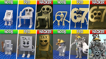 LEGO ALL Characters in ZOONOMALY (Collection №1) : Noob, Pro, HACKER! / ZOONOMALY x Italian Brainrot