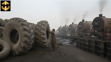 Unbelievable Recycling ! How Old Waste Tyres Are Turned Into Oil Fuel & Steel Wires in Factory