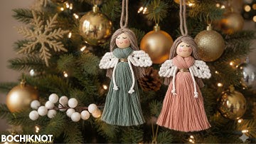 Eenvoudige, aanpasbare DIY macramé-engel-tutorial voor kerstcadeaus