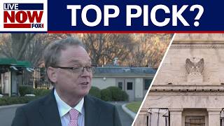 Trump's potential Fed Chair pick, Kevin Hassett, speaks outside White House