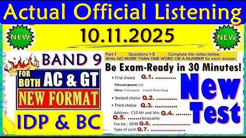 IELTS LISTENING PRACTICE TEST 2025 WITH ANSWERS | 10.11.2025