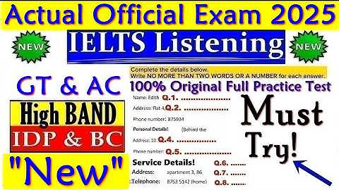 IELTS LISTENING PRACTICE TEST 2025 WITH ANSWERS | 10.11.2025