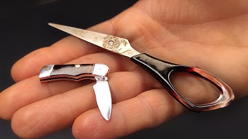 Knife Making | Little Folding Knife from Broken Scissors