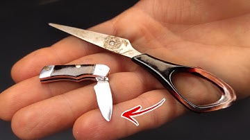 Knife Making | Little Folding Knife from Broken Scissors