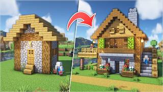 ⛏️ Minecraft Tutorial :: How to build an Upgraded Villager House 🏠 [마인크래프트 더 나은 주민 집 업그레이드 건축 강좌]