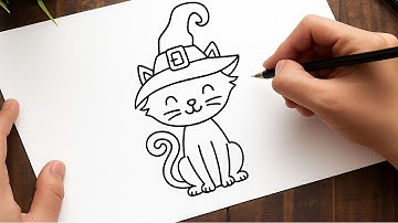 How to Draw a Halloween Cat