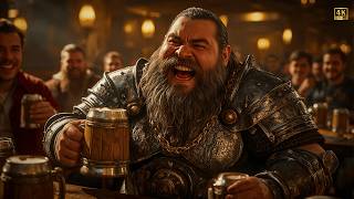 A Night in the Fantasy Tavern 🍺1 Hour Medieval Ambience & Bard Music (4K)