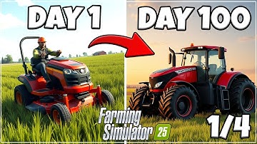 I SURVIVED $0 100 DAYS ON THE FLAT MAP In Farming Simulator 25! 1/4