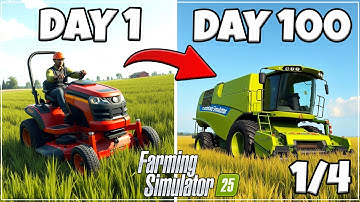 I SURVIVED $0 100 DAYS ON THE FLAT MAP In Farming Simulator 25! 1/4