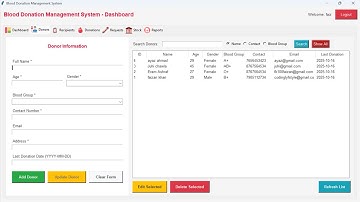 Blood Donation System Using Tkinter and MySQL | Final Year Python Project