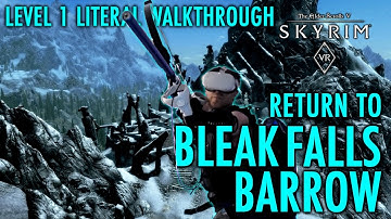 Wat gebeurt er als je terugkeert naar Bleak Falls Barrow Endgame? - Level 1 Skyrim LITERAL Walkth...