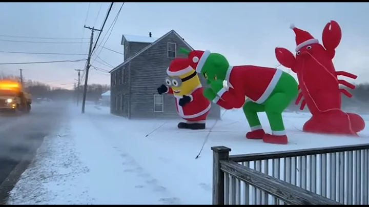 Welcome to the windiest lawns in America #christmas #decoration #grinch #fypシ #sora #fyp #minions 