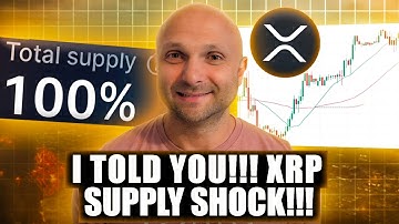 I TOLD YOU XRP ARMY!!! I TOLD YOU!!! XRP SUPPLY SHOCK ABOUT TO HIT