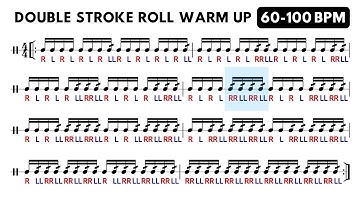 Double Stroke Roll Snare Drum Warm Up | 60-100 BPM