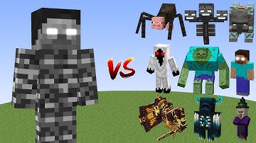 Bedrock Herobrine vs All Minecraft Bosses -  Entity 303, Wither Storm, Warden...