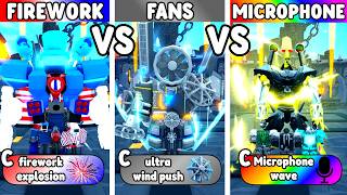 MICROPHONES VS FANS VS FIREWORKS (Toilet Tower Defense)