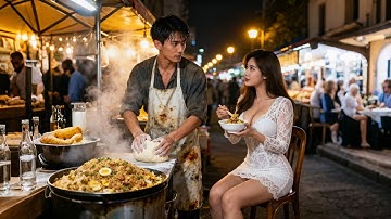 女总裁只是尝了一口路边穷小伙的5元蛋炒饭，竟当场倒贴闪婚！原来小伙竟是隐世食神，女总裁携带千亿上杆子求生娃！#厨神降世