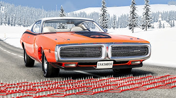 Massive Spike Strip Pileup Car Crashes #150 – BeamNG Drive | CrashBoomPunk