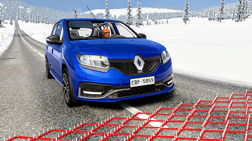 Massive Spike Strip Pileup Car Crashes #150 – BeamNG Drive | CrashBoomPunk