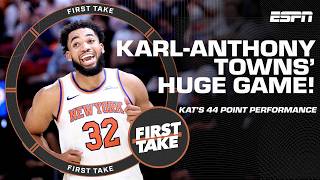 Stephen A. Smith's IN AWE of Karl-Anthony Towns' 44-PT Knicks performance! | First Take