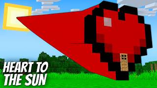 I found a LONGEST HEART to the SUN in Minecraft ! What's INSIDE the LONGEST HEART ?