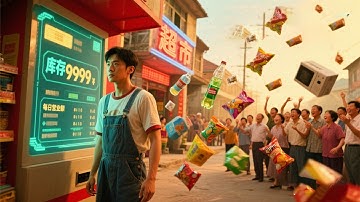 Poor guy to 80s, gets store system, trades snacks for wealth, helps future billionaire!