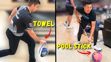 NO HANDS Bowling Challenge! Who Can Throw the Most Strikes?!