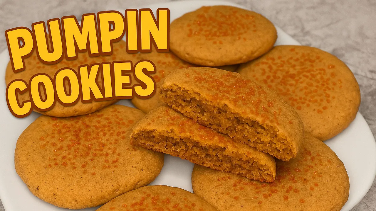 Soft and chewy pumpkin cookies with pumpkin spice